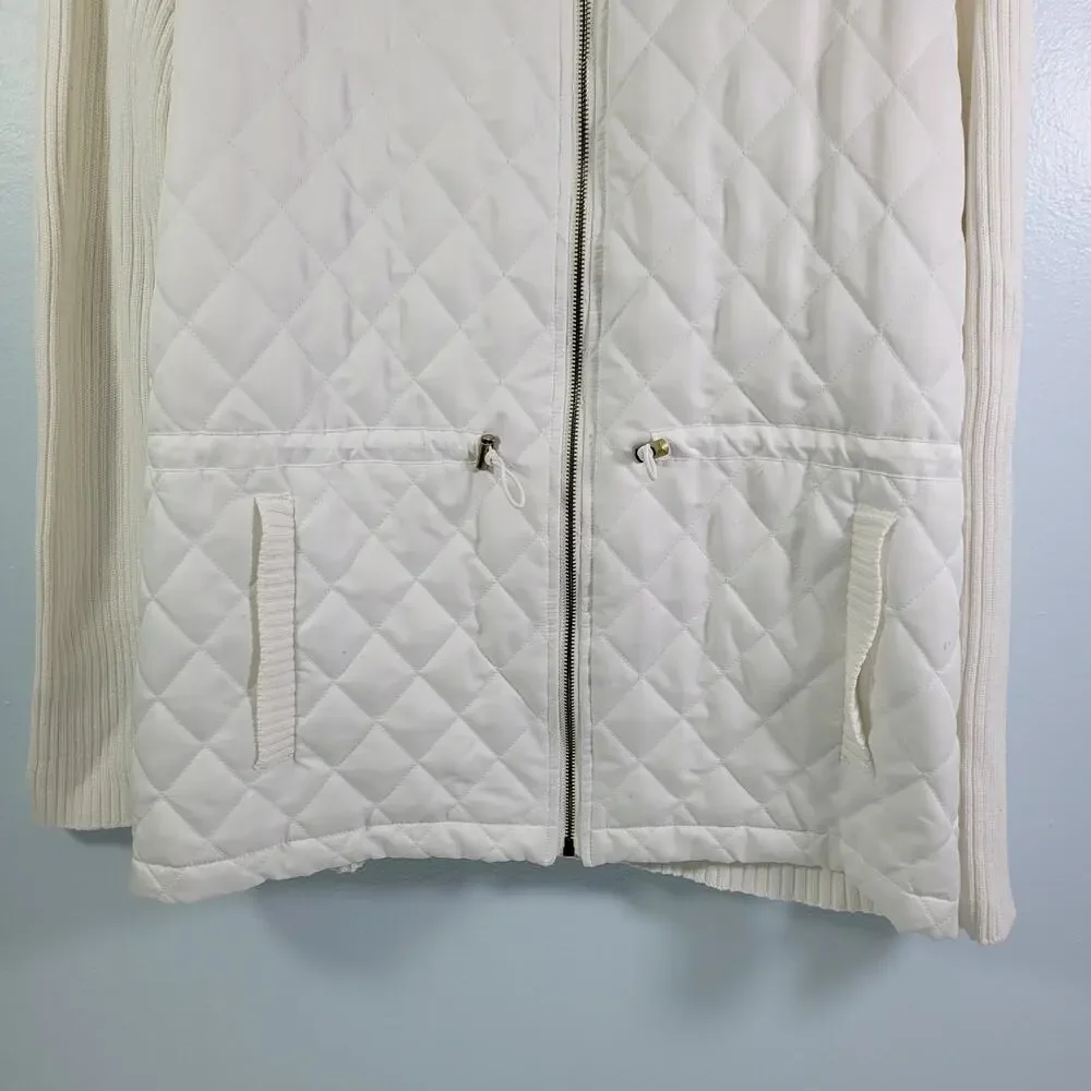 Jones New York White Quilted Front Ribbed Sweater Size XL 52022-0530 - Picture 2 of 7